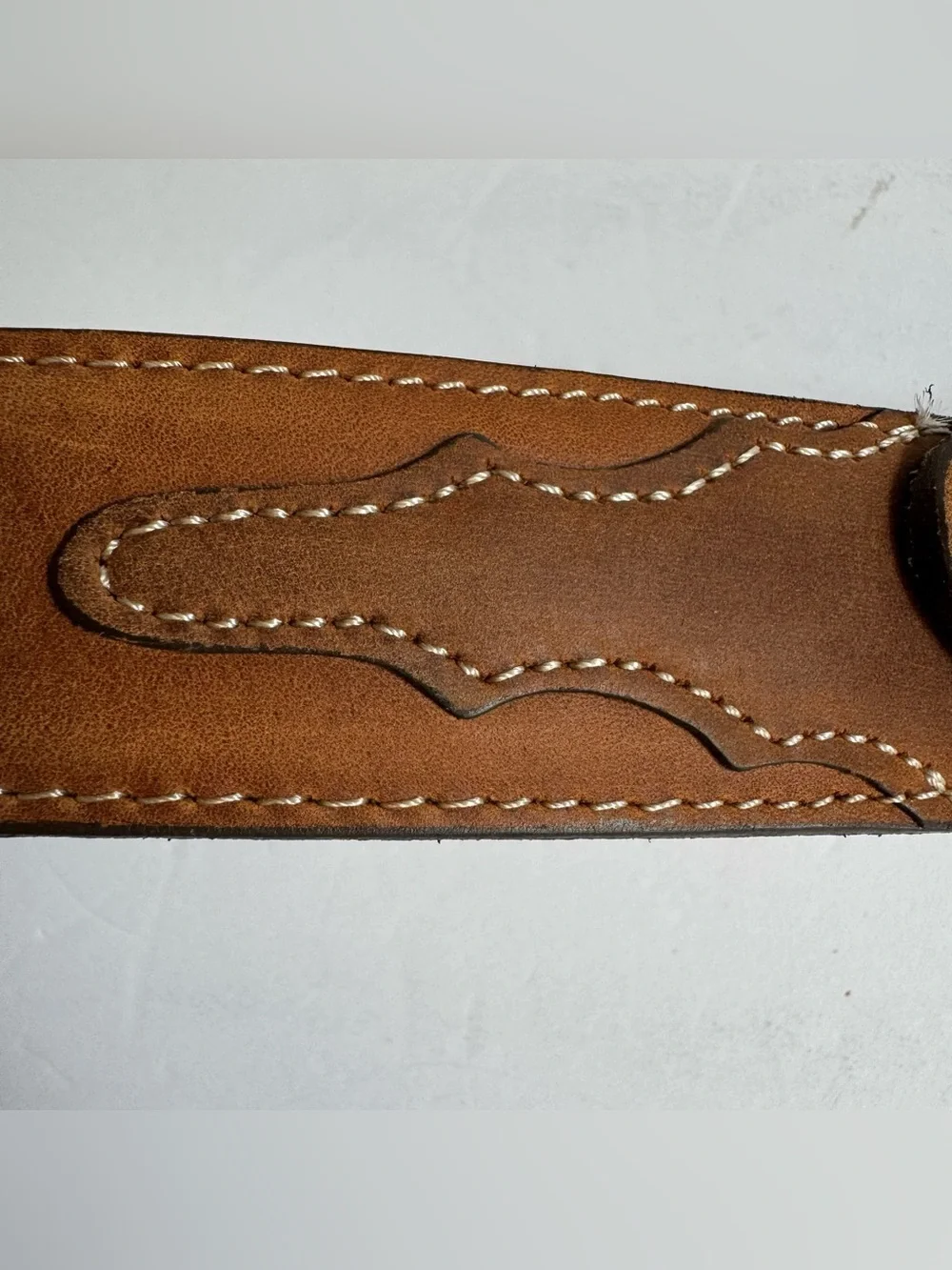 Justin Brown Top Grain Leather Western Cowboy Belt Made USA Mens Size 38 Ranch